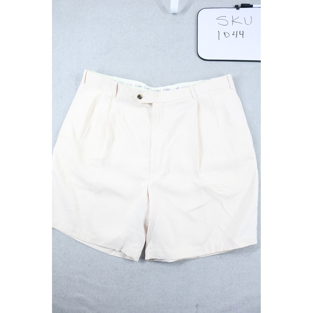 Como Sport Shorts Mens 40 Buff Beige Performance Bermuda Pleated K0363AA